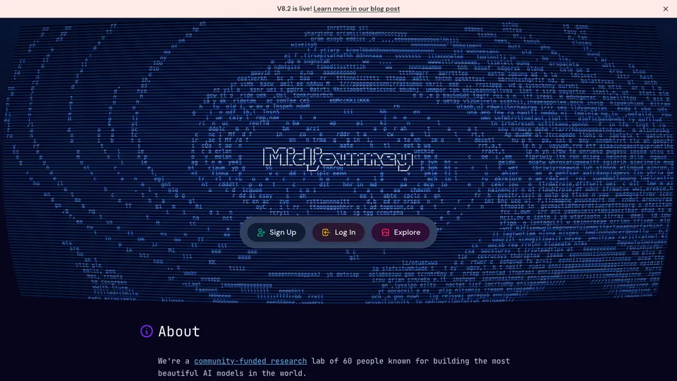 Midjourney website homepage