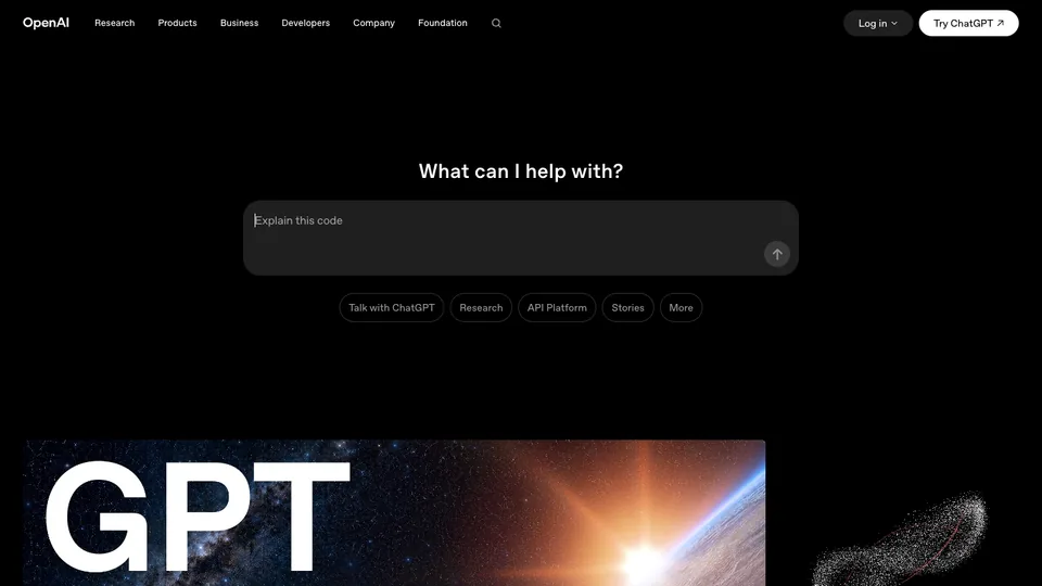 OpenAI website homepage